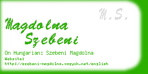 magdolna szebeni business card